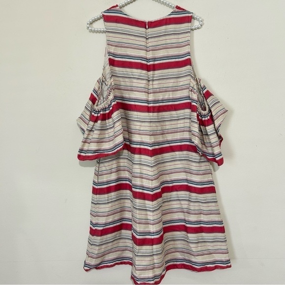 Tanya Taylor Striped Linen Blend Off the Should Swing Dress SIZE 6 - Picture 7 of 8